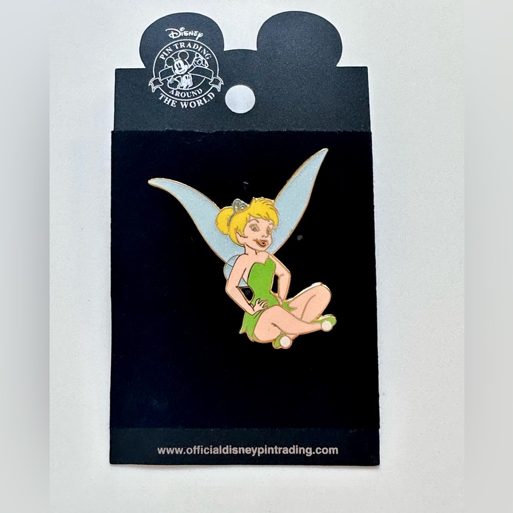 Rare Return to Neverland Tinker Bell Sitting Laughing Glitter Wings Disney Pin